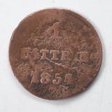 Moneda Italiana Firenze 1 Quattrino 1854 Leopold II - Numismatica