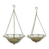 Set doua jardiniere din fier forjat antik green XW-14