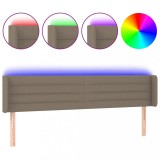Cumpara ieftin Tablie de pat cu LED, gri taupe, 203x16x78/88 cm, textil
