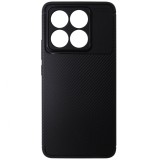 Husa tip capac spate Carbon silicon neagra pentru Xiaomi 14T
