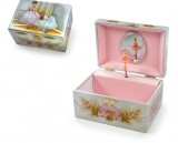 Cutie Bijuterii Muzicala cu Cheita 2 Balerine si Oglinda Melodie Swan Lake Stil Vintage 15 cm