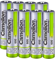 Set 8 acumulatori pentru lampi solare AAA 600 mAh 1,2V Ni-Mh - Camelion foto