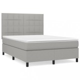 Cumpara ieftin Pat continental, gri deschis, 140x200 cm, material textil