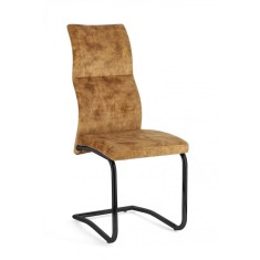 Set 4 scaune otel negru catifea galbena Thelma 43.5x62x102 cm