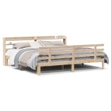 Cumpara ieftin Cadru de pat cu tablie, 180x200 cm, lemn masiv de pin