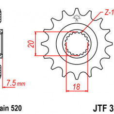 Pinion fata 13 dinti pas lant 520 – Honda CR 125 R (87-01) 125cc