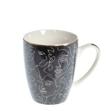 Cana neagra cu design abstract 350 ml