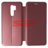 Husă Flip Xiaomi Redmi 9, Piele Ecologică, Tip Carte, Roșu Bordo