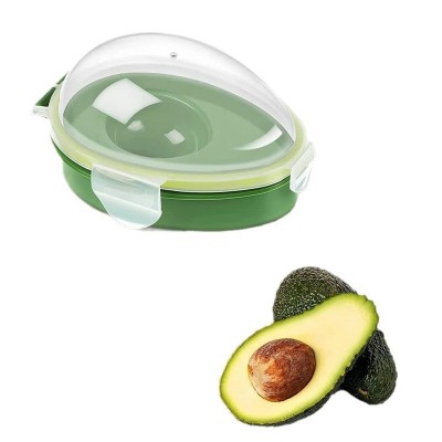 Recipient de depozitare avocado, flippy, etans, pentru frigider, din plastic, mentinere proaspata, 15.3x11x8 cm, verde foto