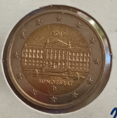 Moneda 2 euro comemorativa Germania 2019 D Bundesrat foto