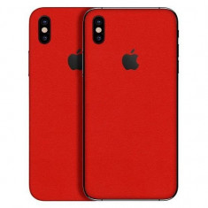 Set Folii Skin Acoperire 360 Compatibile cu Apple iPhone XS (Set 2) - ApcGsm Wraps Cardinal Red