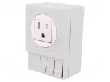 Soclu USA 125VAC 15A IP20 pentru şină DIN 92x62x48mm