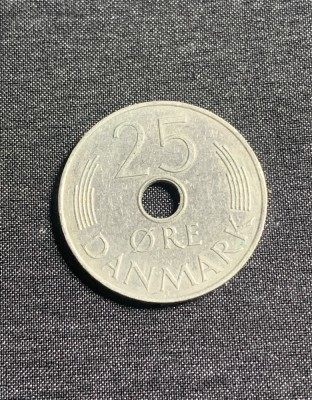 Moneda 25 ore 1974 Danemarca foto