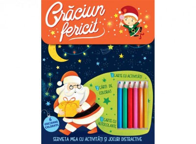 Craciun Fericit - Servieta Mea Cu Activitati si Jocuri Distractive, - Editura Kreativ foto