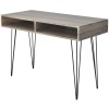 Birou vidaXL Gri cu 2 Compartimente, MDF si Metal, 110x50x76 cm, Birou Calculator, Mobilier Birou Modern
