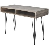 vidaXL Birou Gri cu 2 Compartimente, 110x50x76cm, MDF si Metal, Birou Calculator
