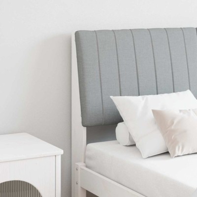 vidaXL Tăblie tapițată Gri deschis 135 cm Lemn de pin masiv 879403 foto