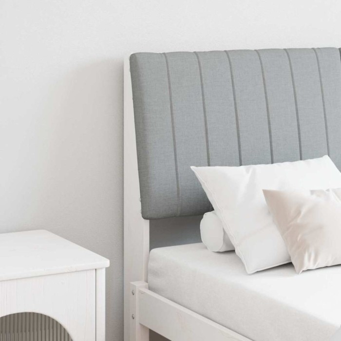 vidaXL Tăblie tapițată Gri deschis 135 cm Lemn de pin masiv 879403