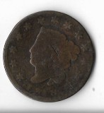 Moneda 1 cent 1819 - SUA, cotatii ridicate!!!, America Centrala si de Sud, Cupru (arama)