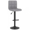 VidaXL Scaun de bar, gri deschis, material textil