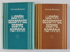 LUCRARI GEOGRAFICE DESPRE ROMANIA de EMM . DE MARTONNE , VOLUMELE I - II , 1981 foto