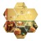 Set 12 hexagonale autocolante de perete tip oglinda EZGETOP&reg;, 126 * 110 * 63mm, Auriu