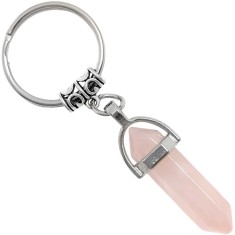 Breloc Cuartz roz, piatra iubirii necondiționate și puterii, 6 cm