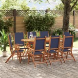 vidaXL Set mobilier de grădină, 9 piese, lemn masiv acacia/textilenă 3279299