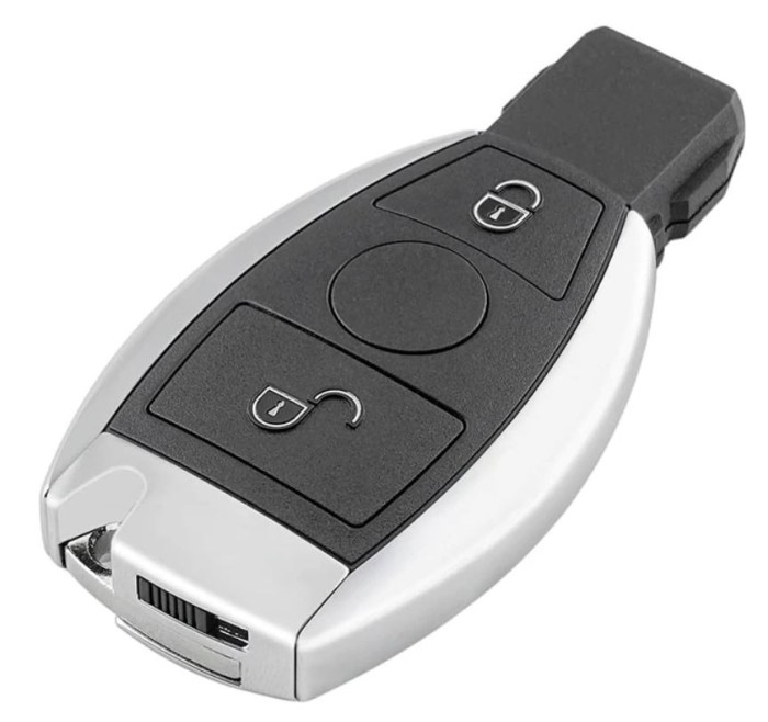 Carcasa cheie auto Techstar compatibila Mercedes Benz, 2 butoane, model dupa 2000, suport NEC si BGA