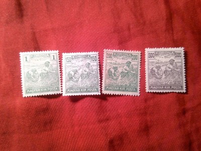 Serie mica Semanatorii Ungaria 1920 , 4 valori sarniera , inscris Magyar kir Posta foto