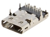 Soclu USB C &icirc;n unghi USB 3.1 THT