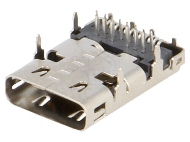 Soclu USB C &icirc;n unghi USB 3.1 THT