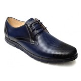 Pantofi barbati casual din piele naturala bleumarin, CIUCALETI SHOES, 1010BLM