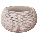 Ghiveci Decorativ Rotund Prosperplast Splofy Cafeniu 23.9x16.1 cm, Ghiveci Flori Interior/Exterior, Design Tricotat