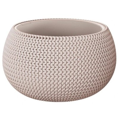 Ghiveci decorativ de flori, Prosperplast, Splofy, rotund, cafeniu, 23.9x16.1 cm foto
