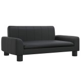 Cumpara ieftin Canapea pentru copii, negru, 70x45x30 cm, piele ecologica