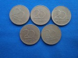 LOT 20 FORINT ANI DIFERITI 5 BUCATI-UNGARIA