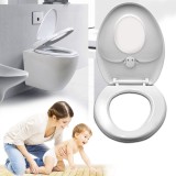 Capac WC Familie cu Reductie Copii, Stabil, Alb - Plastic, Universal, Montaj Simplu