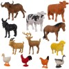 Set 12 animale de ferma, figurine diverse dimensiuni, multicolor