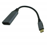 Cablu adaptor, convertor video, USB tip C tata la DisplayPort mama, Cablexpert 12136, lungime 15cm, negru