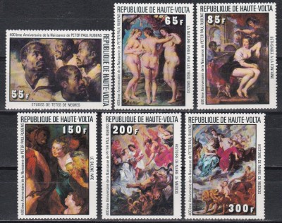 Volta Superioara1977-1978 - 400 ani de la Nașterea lui Rubens, Serie + Colita, 4 poze, MNH foto