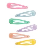 Set 6 Clame Metalice pentru Păr, Culori Pastel cu Glitter, 6 cm, CMCLASS
