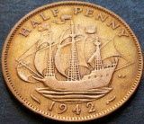 Cumpara ieftin Moneda istorica HALF PENNY - ANGLIA, anul 1942 *cod 3716 - GEORGIVS VI, Europa
