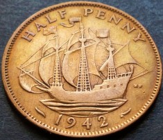 Moneda istorica HALF PENNY - ANGLIA, anul 1942 *cod 3716 - GEORGIVS VI