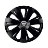Set 4 capace roti Negre Cu Inel Cromat Energy R14 Compatibil Cu Dacia, Autohelix MSA