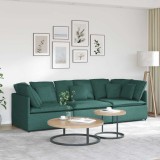 VidaXL Canapea modulară cu perne, verde &icirc;nchis, textil