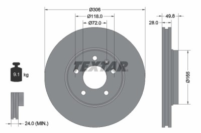 TEXTAR 92116005 PRO+ Disc frana foto