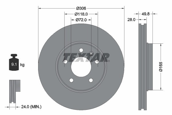 TEXTAR 92116005 PRO+ Disc frana