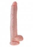 Dildouri mari - King Cock Penis cu Testicule 35 cm - culoare Natural