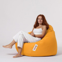 Fotoliu puf, Bean Bag, Ferndale Premium XXL, 115 x 130 cm, poliester impermeabil, galben